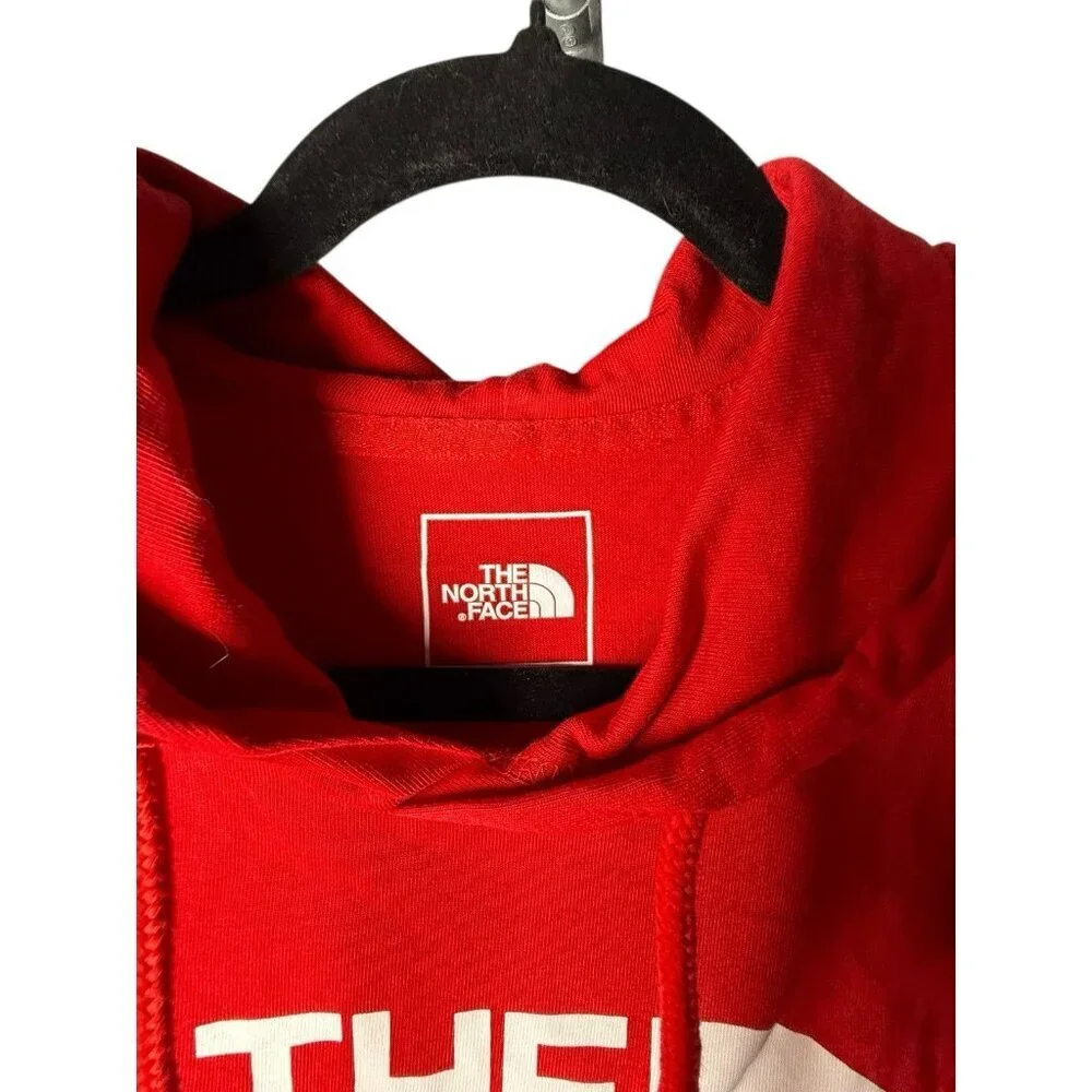 The North Face Women Med Red Long Sleeve Hooded Shirt With Logo